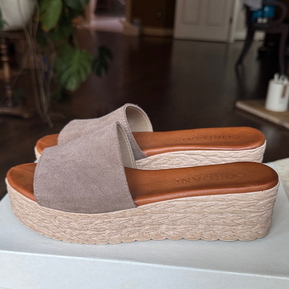 Cordani Women's Taupe Espadrille Slide Sandals